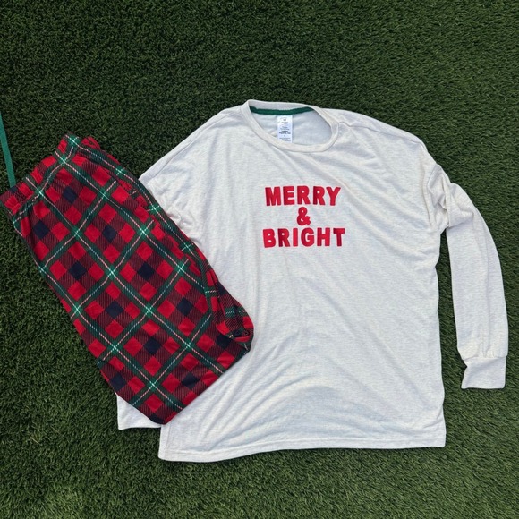 Member's Mark Other - Members Mark Ladies Family‎ Sleep Holiday Pajama Set Red Plaid Long Sleeve L